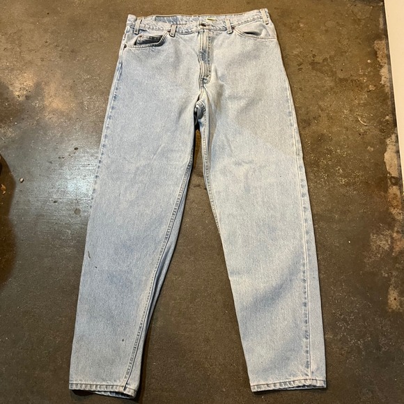 Vtg Levi's 550 Jeans Mens 38x34 Light Wash Relaxed Fit Tapered Leg Orange Tab - Picture 2 of 6